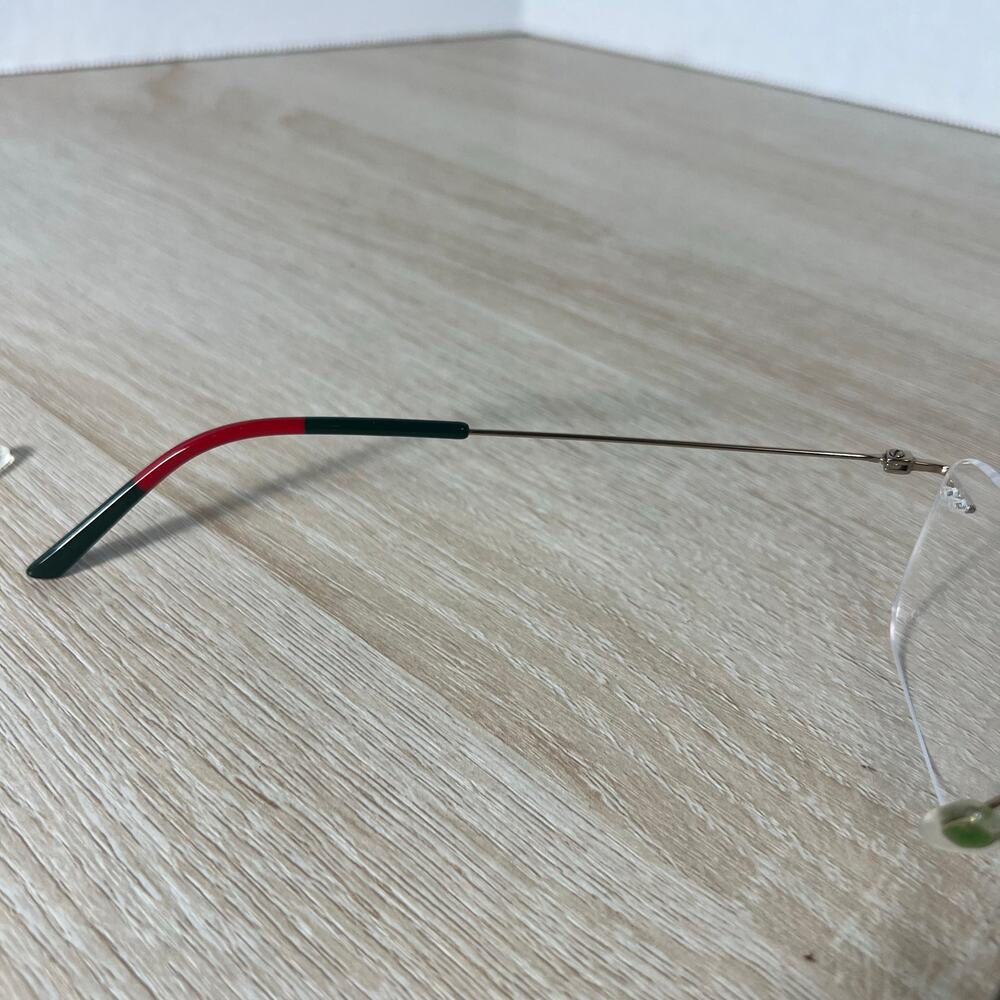 Gucci GG0399O 002 Rimless Eyeglasses Silver Green Red 56-17-150 READ DESC - Picture 5 of 16